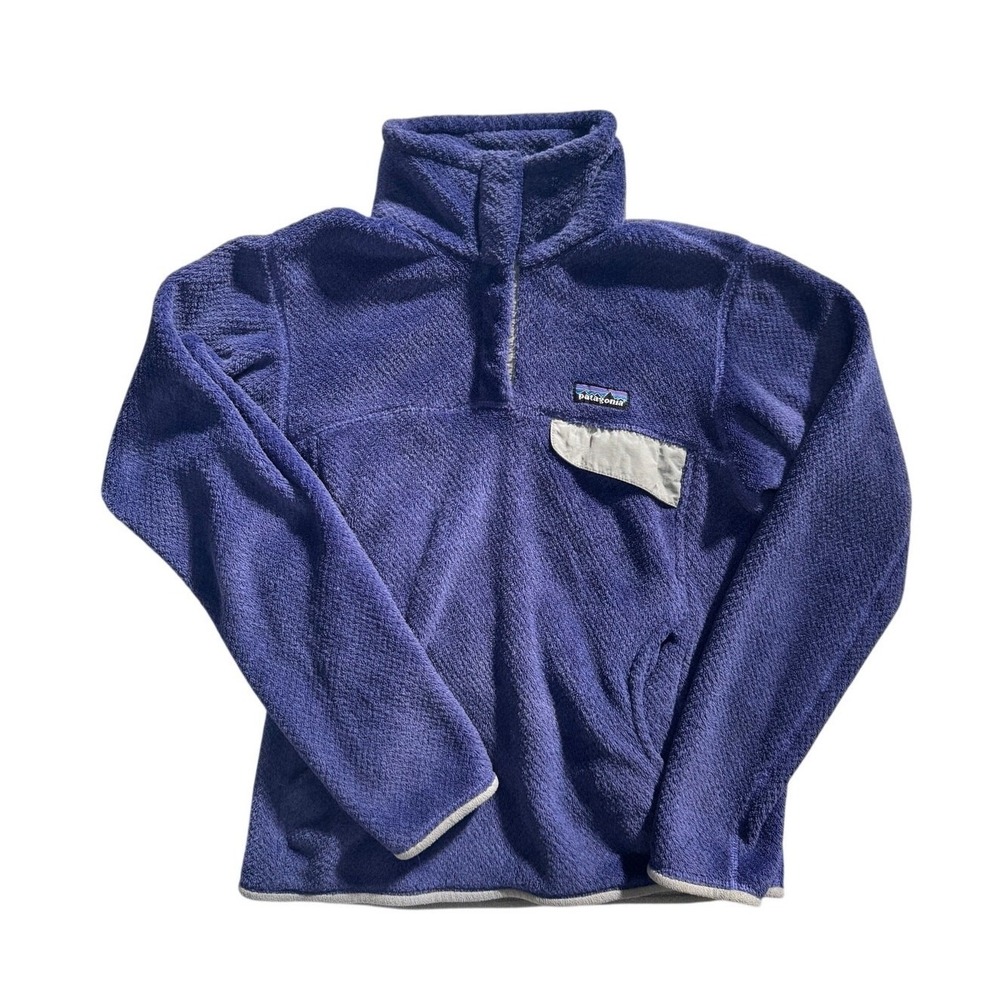 Patagonia Womens Re-Tool Snap-T Pullover Blue Purple Fleece Jacket 25441 Size S